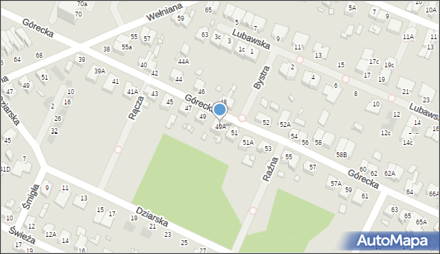 Wrocław, Górecka, 49A, mapa Wrocławia