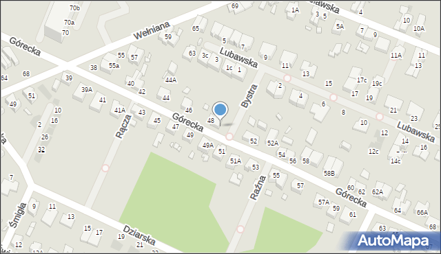 Wrocław, Górecka, 50, mapa Wrocławia