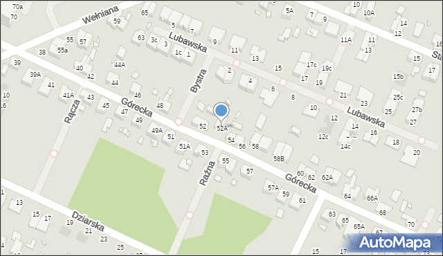 Wrocław, Górecka, 52A, mapa Wrocławia