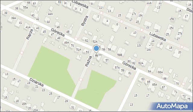 Wrocław, Górecka, 55, mapa Wrocławia