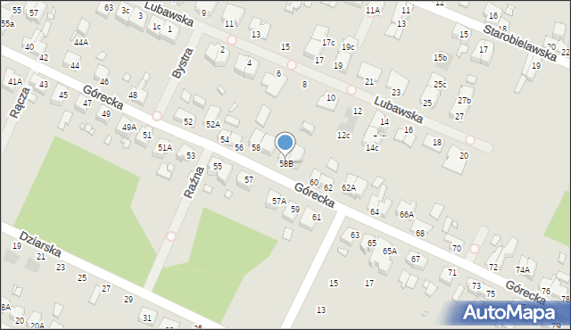 Wrocław, Górecka, 58B, mapa Wrocławia