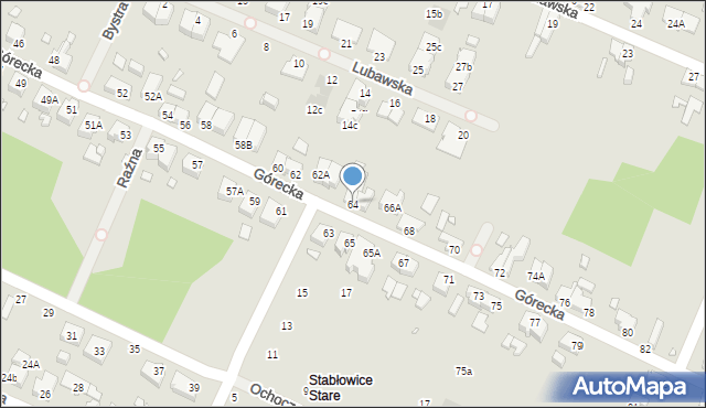 Wrocław, Górecka, 64, mapa Wrocławia