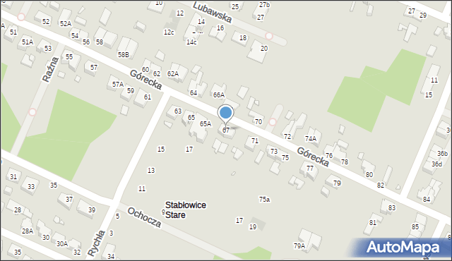 Wrocław, Górecka, 67, mapa Wrocławia