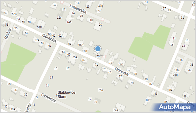 Wrocław, Górecka, 70, mapa Wrocławia