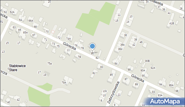 Wrocław, Górecka, 80, mapa Wrocławia