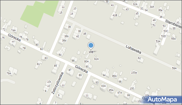 Wrocław, Górecka, 90B, mapa Wrocławia