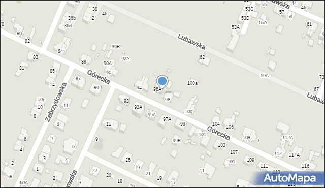 Wrocław, Górecka, 96B, mapa Wrocławia