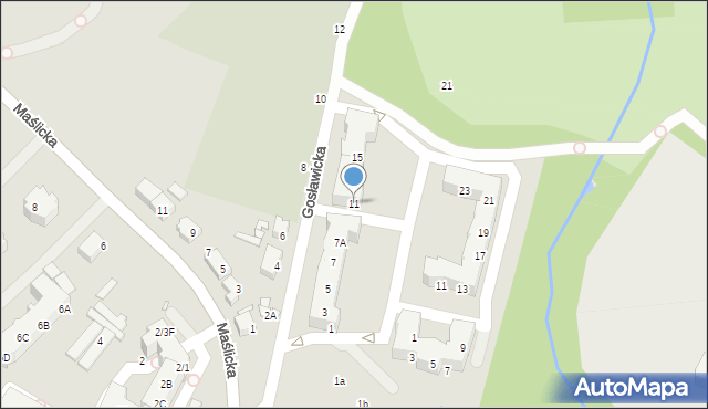 Wrocław, Gosławicka, 11, mapa Wrocławia