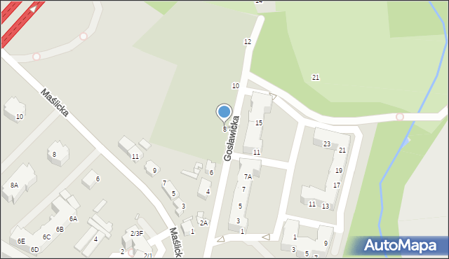 Wrocław, Gosławicka, 8, mapa Wrocławia