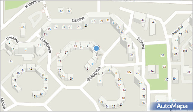Wrocław, Gołężycka, 5, mapa Wrocławia