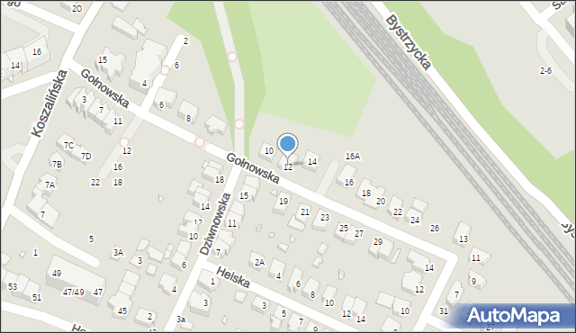 Wrocław, Gołnowska, 12, mapa Wrocławia