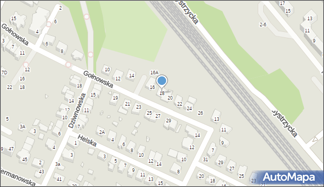 Wrocław, Gołnowska, 18, mapa Wrocławia