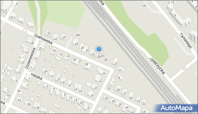 Wrocław, Gołnowska, 24, mapa Wrocławia