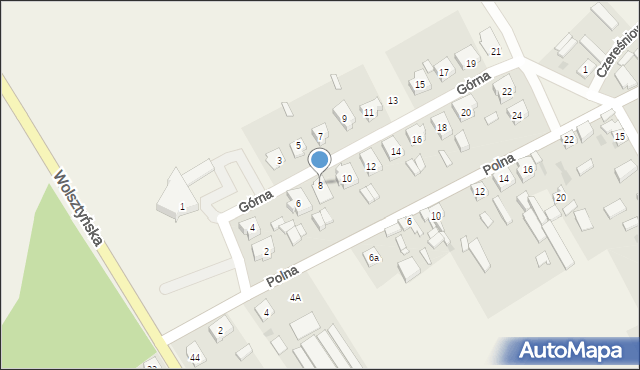 Wroniawy, Górna, 8, mapa Wroniawy