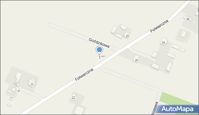 Wronowice, Goździkowa, 1, mapa Wronowice