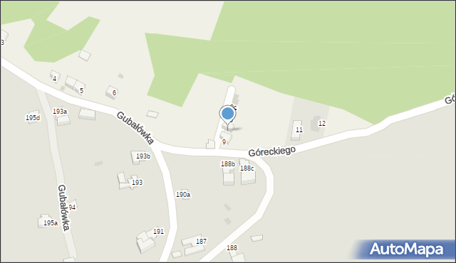 Ząb, Góreckiego Henryka Mikołaja, 9a, mapa Ząb
