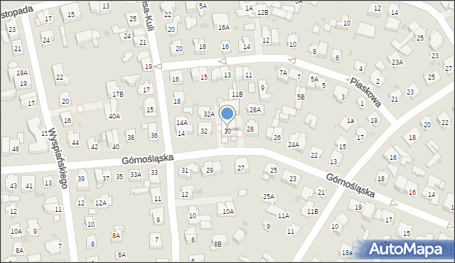 Ząbki, Górnośląska, 30, mapa Ząbki