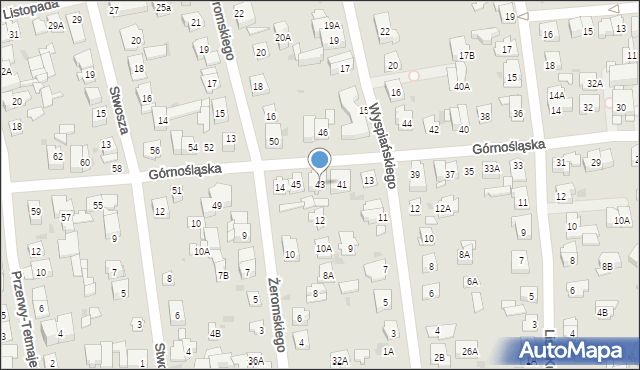 Ząbki, Górnośląska, 43, mapa Ząbki