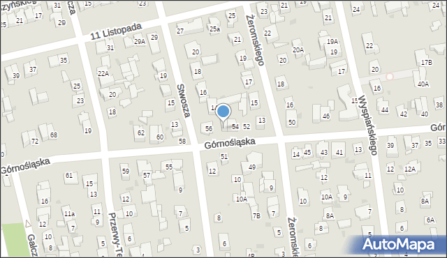 Ząbki, Górnośląska, 54A, mapa Ząbki