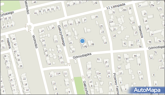 Ząbki, Górnośląska, 74, mapa Ząbki