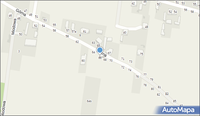 Zaborów Drugi, Górna, 66, mapa Zaborów Drugi