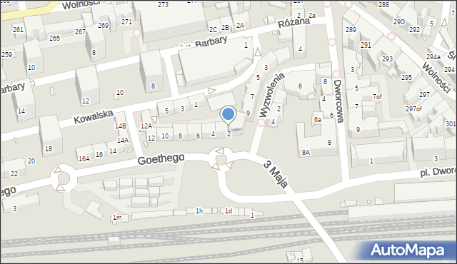 Zabrze, Goethego Johanna, 2, mapa Zabrza