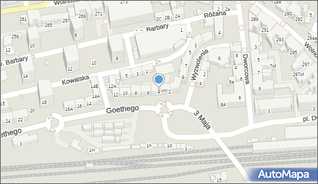 Zabrze, Goethego Johanna, 4, mapa Zabrza