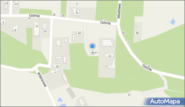 Zakręt, Górna, 20, mapa Zakręt