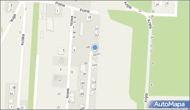 Zakręt, Górna, 21I, mapa Zakręt