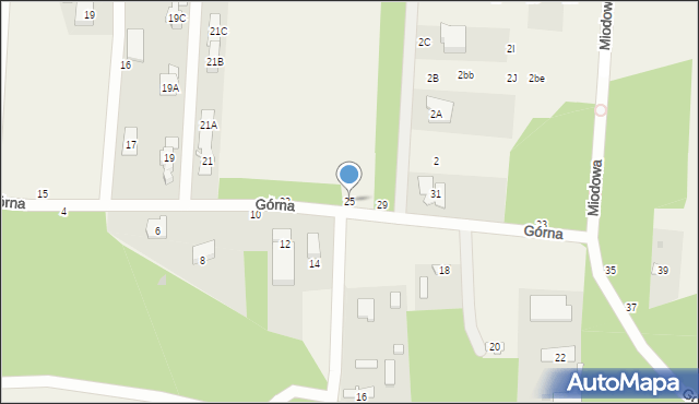 Zakręt, Górna, 25, mapa Zakręt