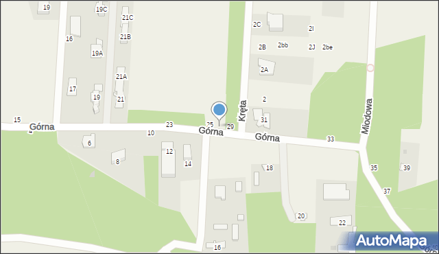 Zakręt, Górna, 27, mapa Zakręt