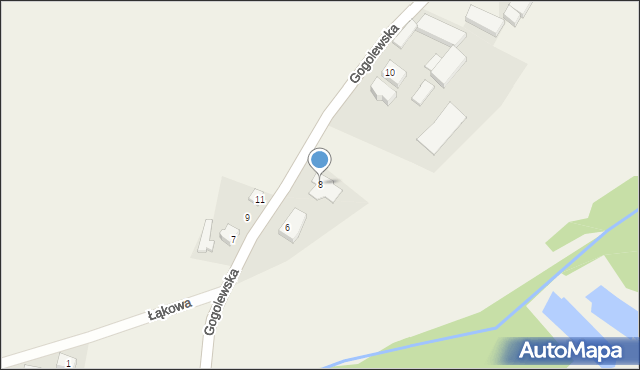 Zakrzewice, Gogolewska, 8, mapa Zakrzewice