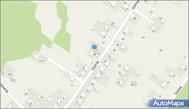 Zalesie Golczowskie, Górna, 19, mapa Zalesie Golczowskie