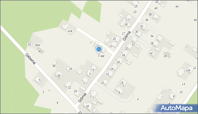 Zalesie Golczowskie, Górna, 9, mapa Zalesie Golczowskie