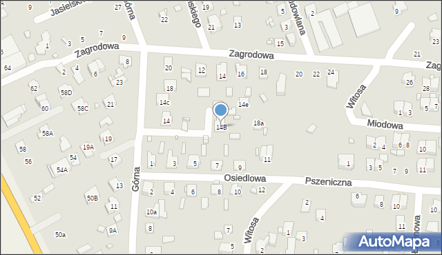 Zamość, Górna, 14B, mapa Zamościa