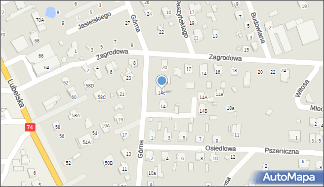 Zamość, Górna, 14c, mapa Zamościa