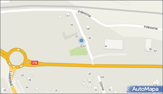 Zamość, Górna, 51, mapa Zamościa