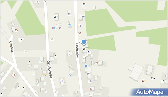 Żarki, Górników, 26, mapa Żarki