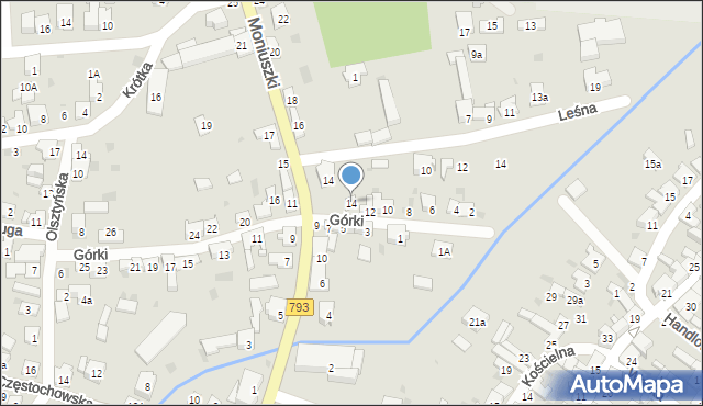 Żarki, Górki, 14, mapa Żarki