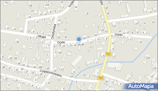 Żarki, Górki, 17, mapa Żarki