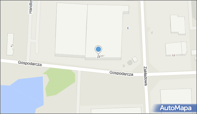 Żary, Gospodarcza, 13, mapa Żary