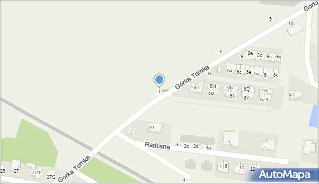 Zaścianki, Górka Tomka, 1, mapa Zaścianki