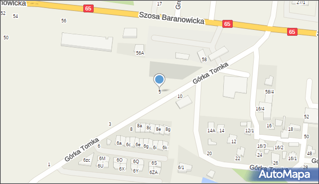 Zaścianki, Górka Tomka, 5, mapa Zaścianki