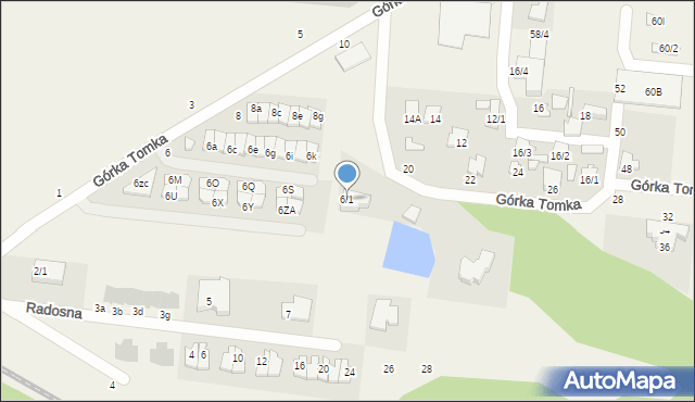 Zaścianki, Górka Tomka, 6/1, mapa Zaścianki