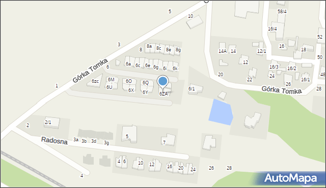 Zaścianki, Górka Tomka, 6ZA, mapa Zaścianki