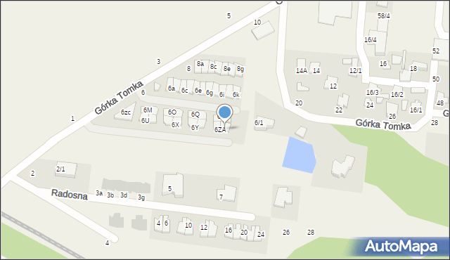 Zaścianki, Górka Tomka, 6ZB, mapa Zaścianki