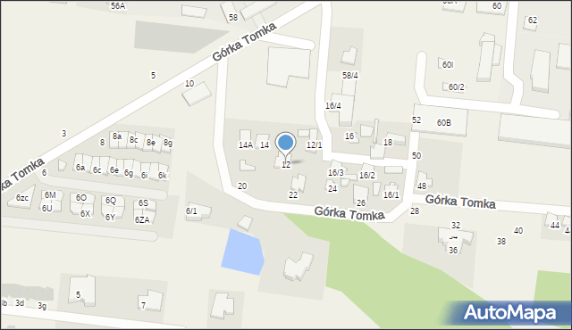 Zaścianki, Górka Tomka, 12, mapa Zaścianki