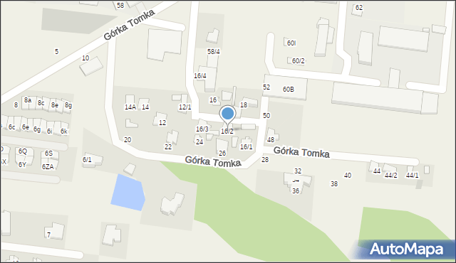 Zaścianki, Górka Tomka, 16/2, mapa Zaścianki