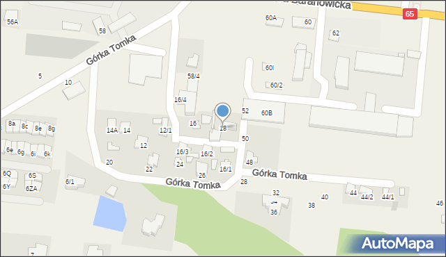 Zaścianki, Górka Tomka, 18, mapa Zaścianki
