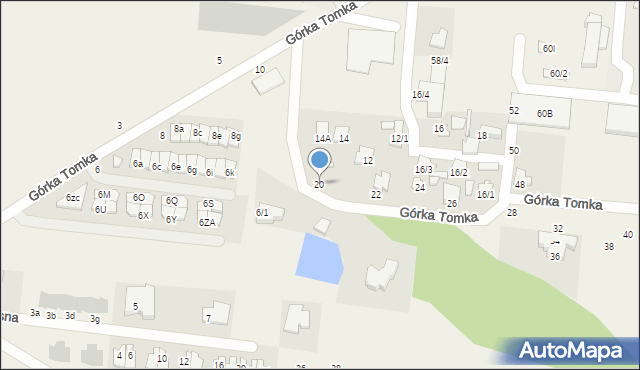 Zaścianki, Górka Tomka, 20, mapa Zaścianki